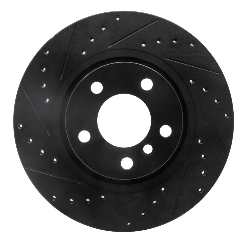 R1 11-18 BMW X4 Rear Left Drilled & Slotted Black Brake Rotor
