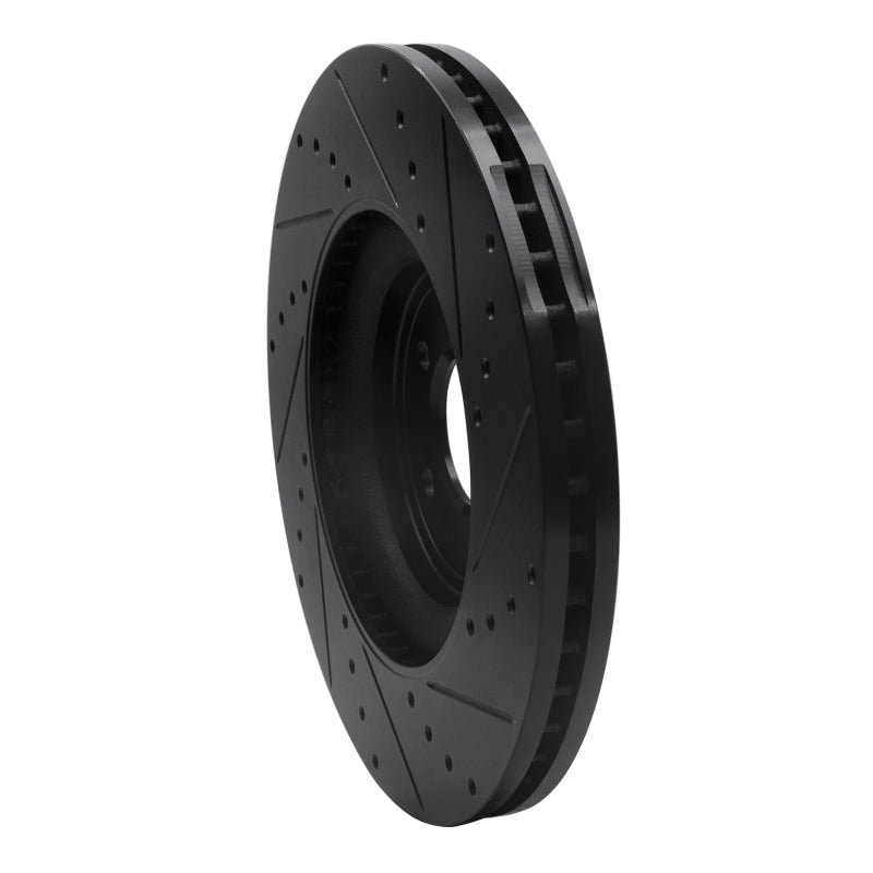 R1 06-21 Jaguar F-Type Front Left Drilled & Slotted Black Brake Rotor