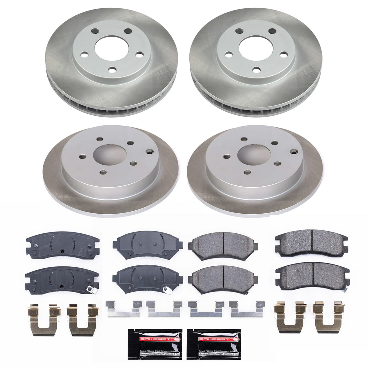 Power Stop 02-04 Oldsmobile Silhouette Front and Rear Semi-Coated Rotor Kit