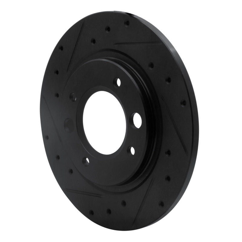 R1 71-89 Peugeot 604 Rear Left Drilled & Slotted Black Brake Rotor