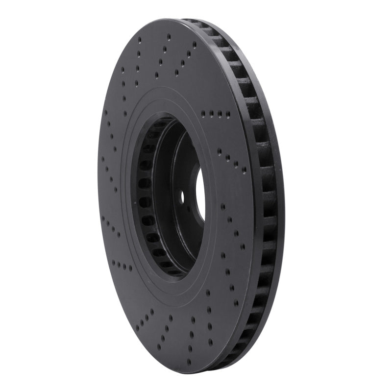 R1 07-11 Lexus GS350 Right Front Drilled Black Brake Rotor