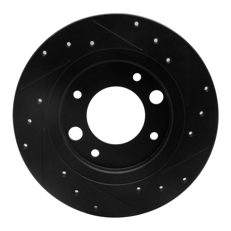 R1 71-89 Peugeot 604 Rear Left Drilled & Slotted Black Brake Rotor