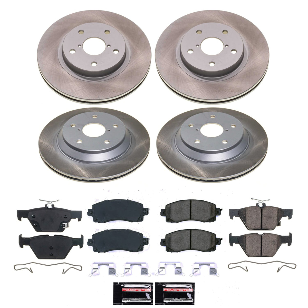 Power Stop 19-22 Subaru Forester Front and Rear Semi-Coated Rotor Kit