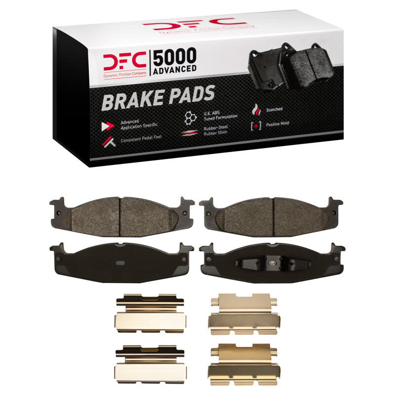 DFC 94-03 Ford E-150 Front 5000 Advanced Semi Metallic Brake Pads and Hardware Kit