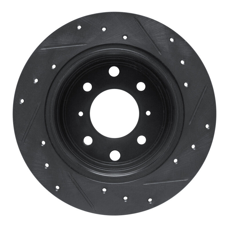 R1 64-94 Alfa Romeo Giulia Rear Left Drilled & Slotted Black Brake Rotor