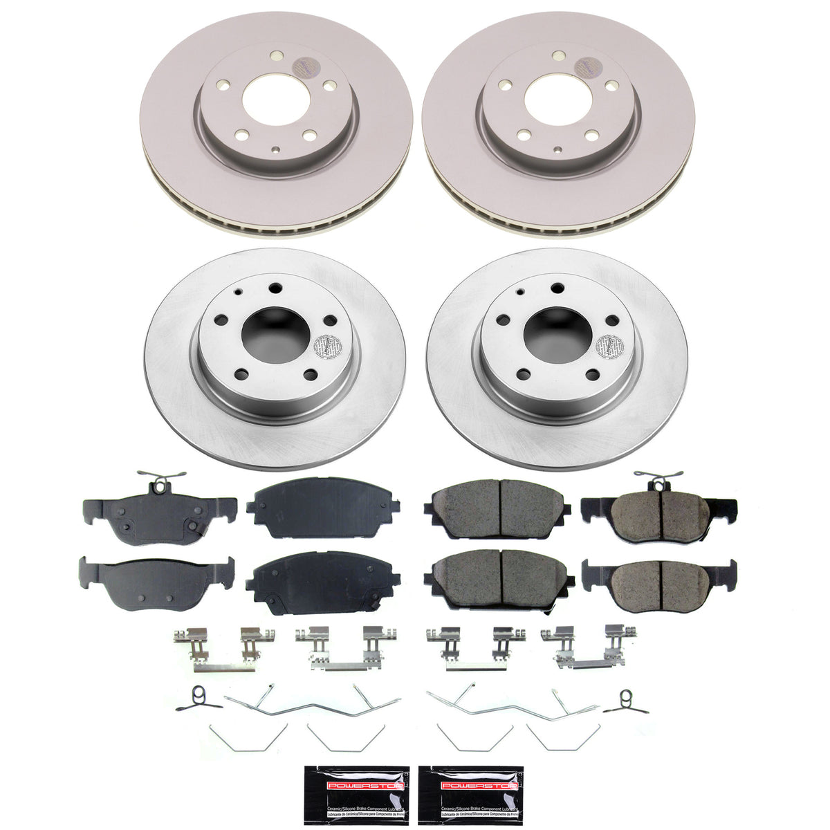 Power Stop 19-23 Mazda 3 Front and Rear Z17 Coated Brake Kit