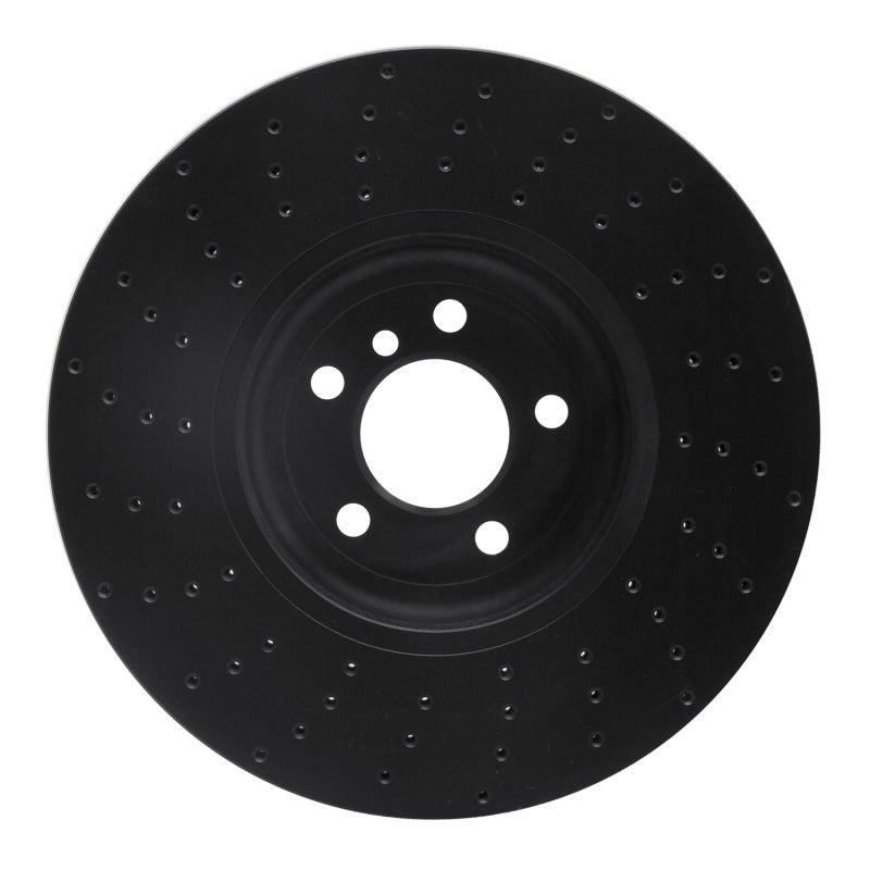 R1 09-17 BMW 550i GT Right Front Drilled Black Brake Rotor