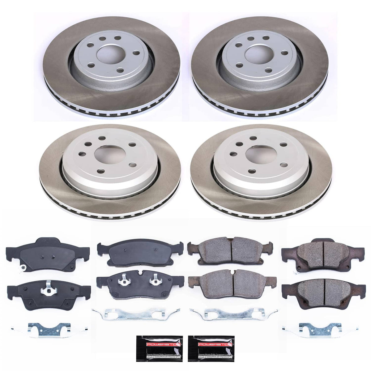Power Stop 12-20 Dodge Durango Front and Rear Semi-Coated Rotor Kit