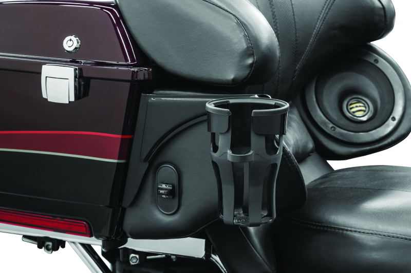 Kuryakyn Reflex Drink Holder Right Side HD Touring Passenger Mount 96-13 Gloss Black