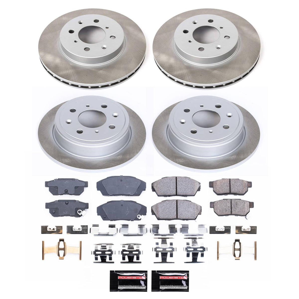 Power Stop 90-93 Acura Integra Front and Rear Semi-Coated Rotor Kit