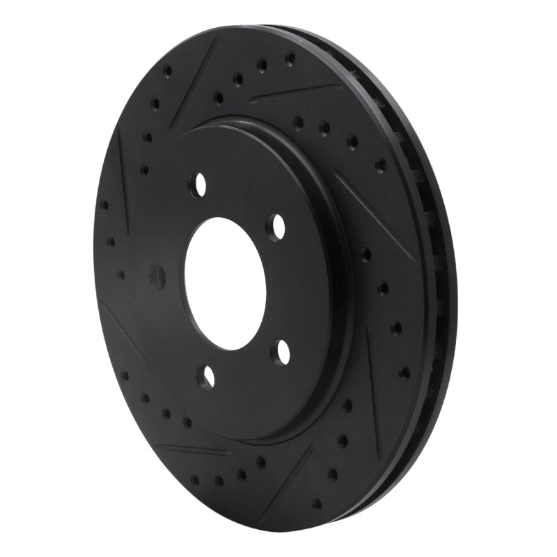 R1 91-02 Chrysler Grand Voyager Front Left Drilled & Slotted Black Brake Rotor