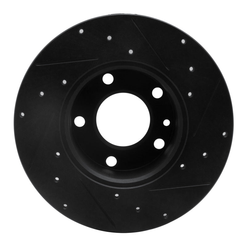 R1 76-76 BMW 530I Front Left Drilled & Slotted Black Brake Rotor