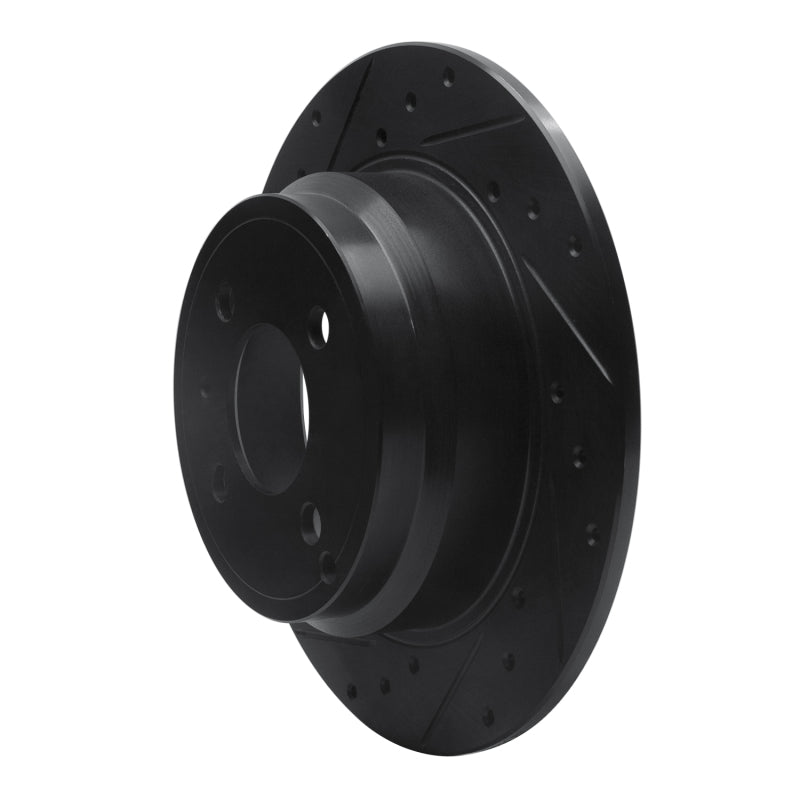 R1 93-95 Volvo 850 Rear Left Drilled & Slotted Black Brake Rotor