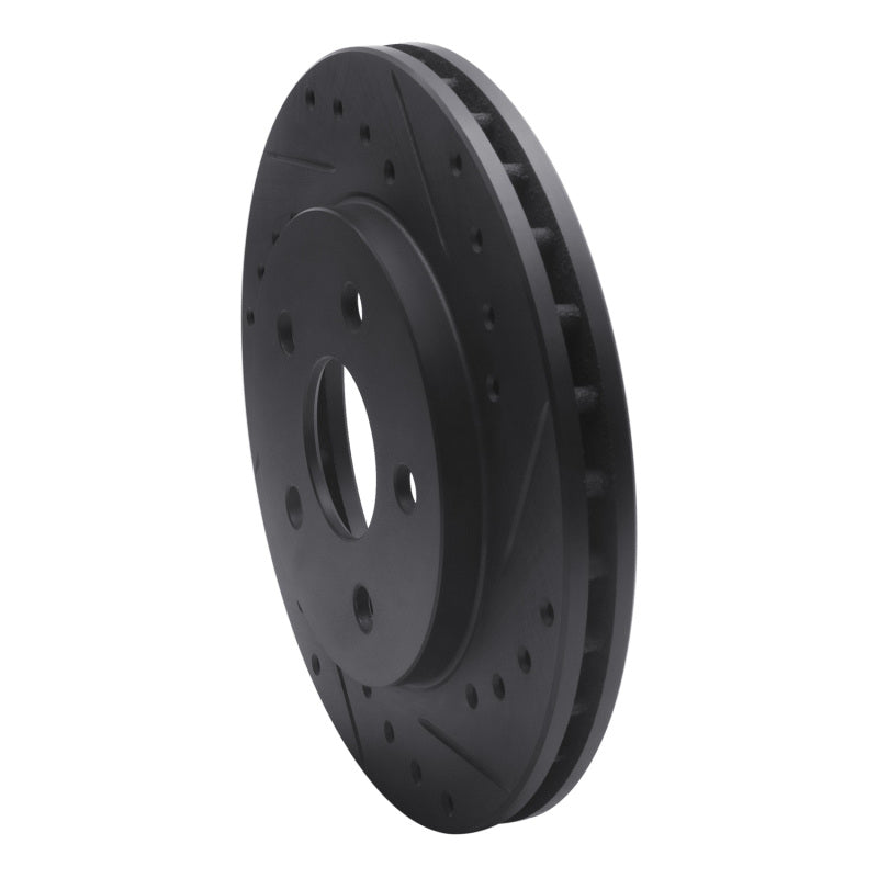 R1 91-92 Dodge Monaco Front Right Drilled & Slotted Black Brake Rotor