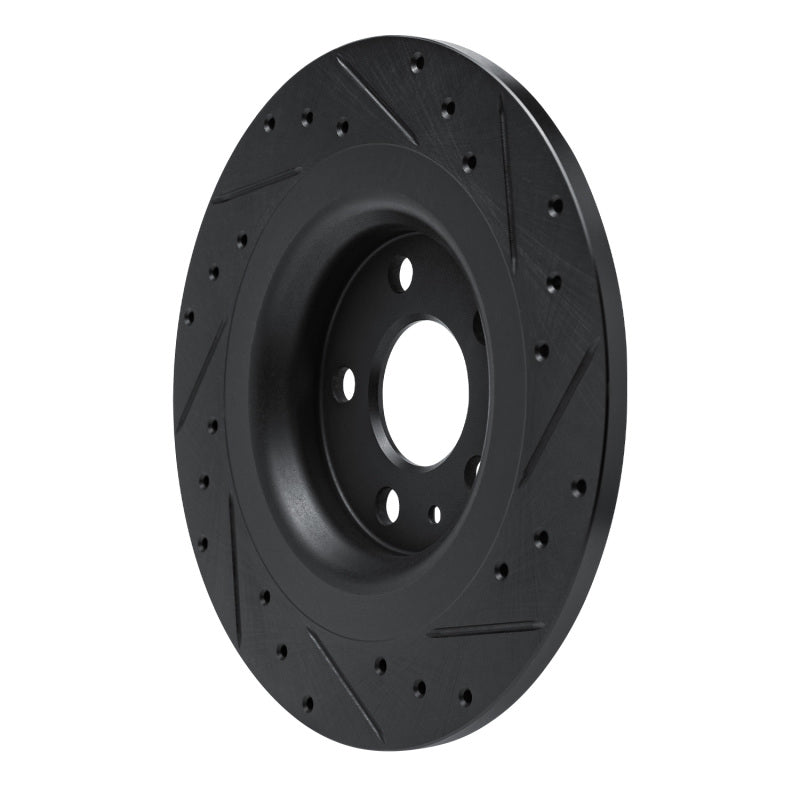 R1 -25 Volvo XC40 Rear Left Drilled & Slotted Black Brake Rotor