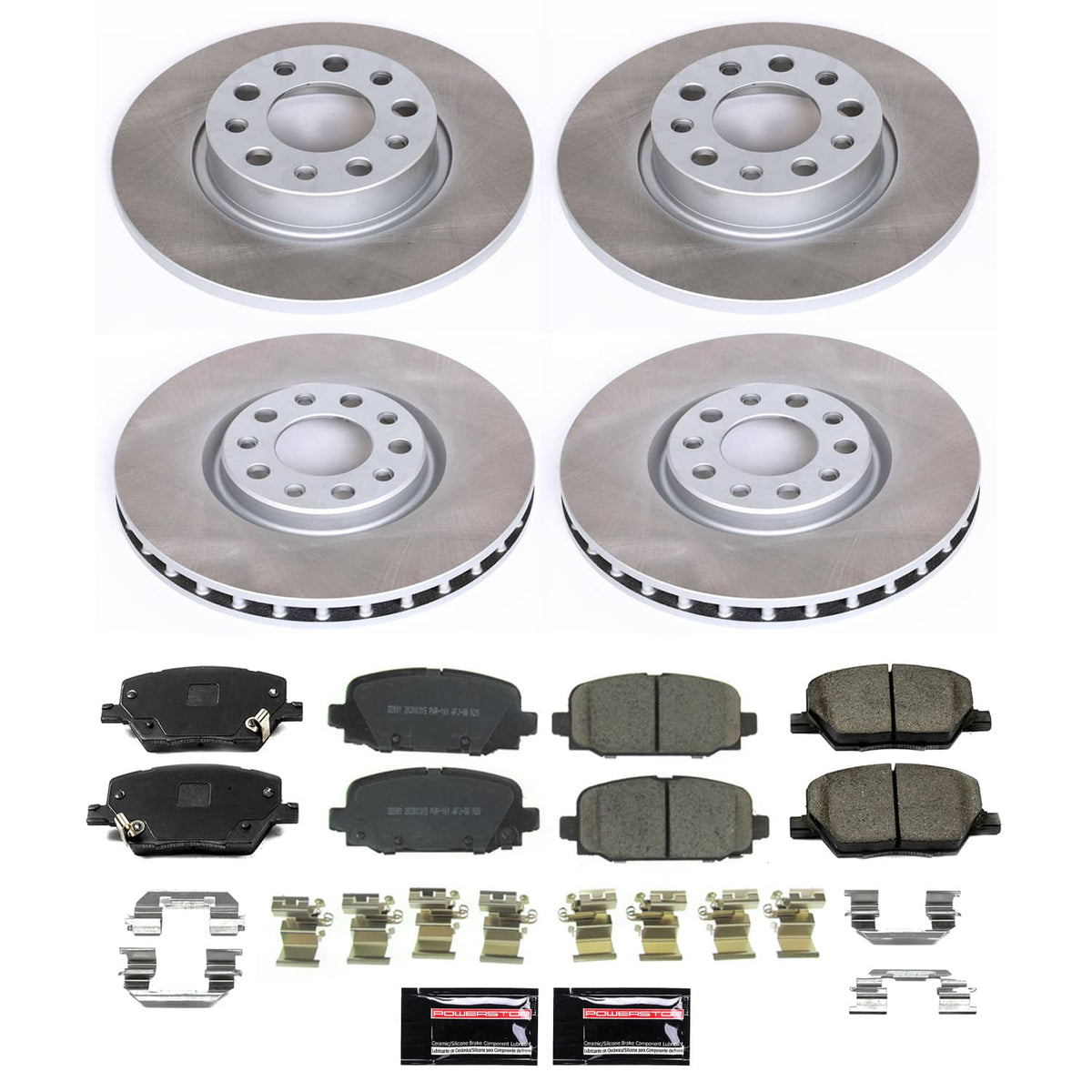 Power Stop 17-22 Jeep Compass Front and Rear Semi-Coated Rotor Kit