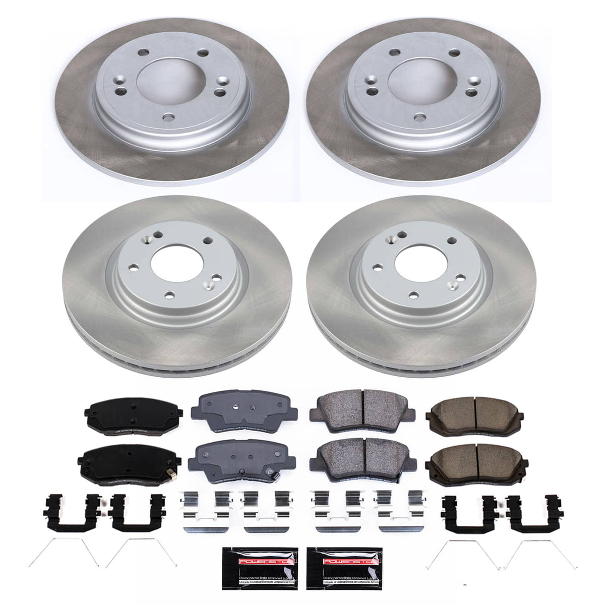 Power Stop 19-21 Hyundai Veloster Front and Rear Semi-Coated Rotor Kit