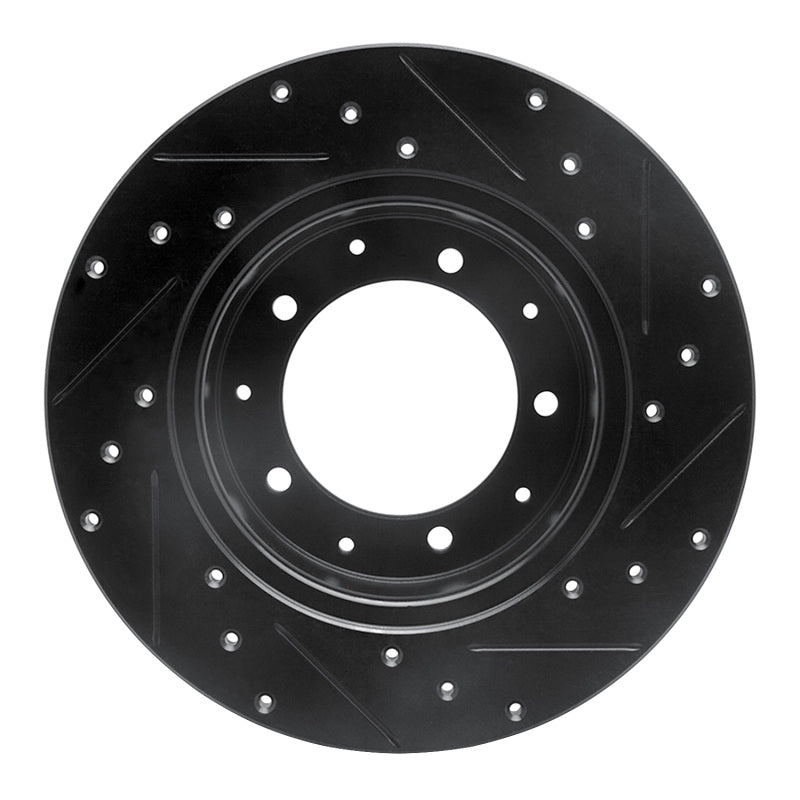 R1 74-16 Land Rover Range Rover Rear Left Drilled & Slotted Black Brake Rotor