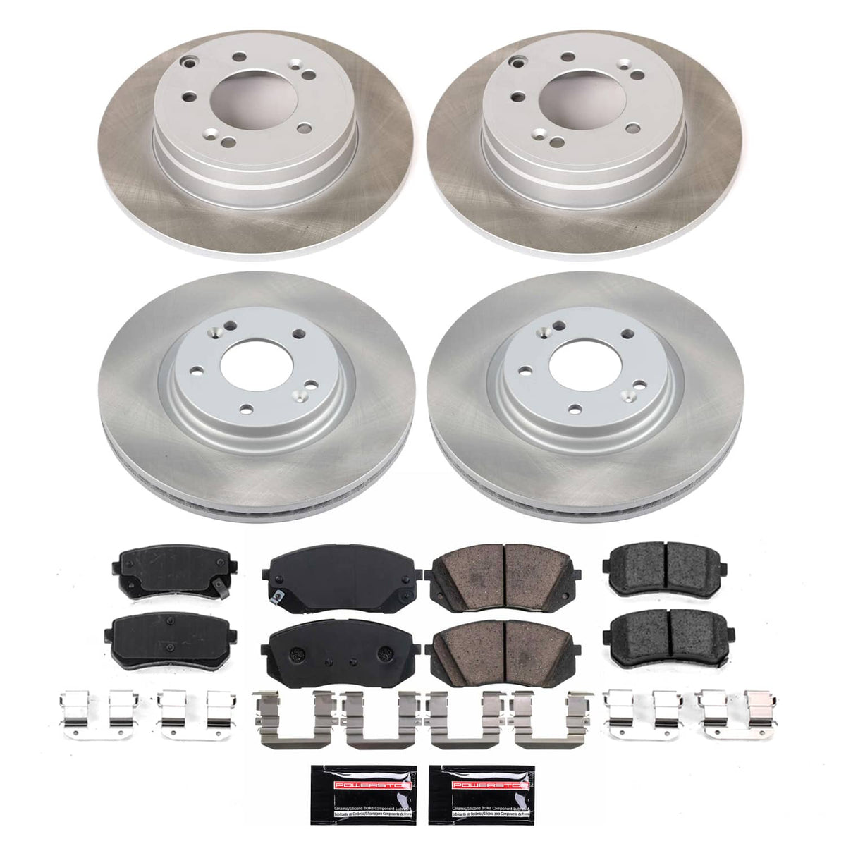 Power Stop 16-19 Hyundai Sonata Front and Rear Semi-Coated Rotor Kit