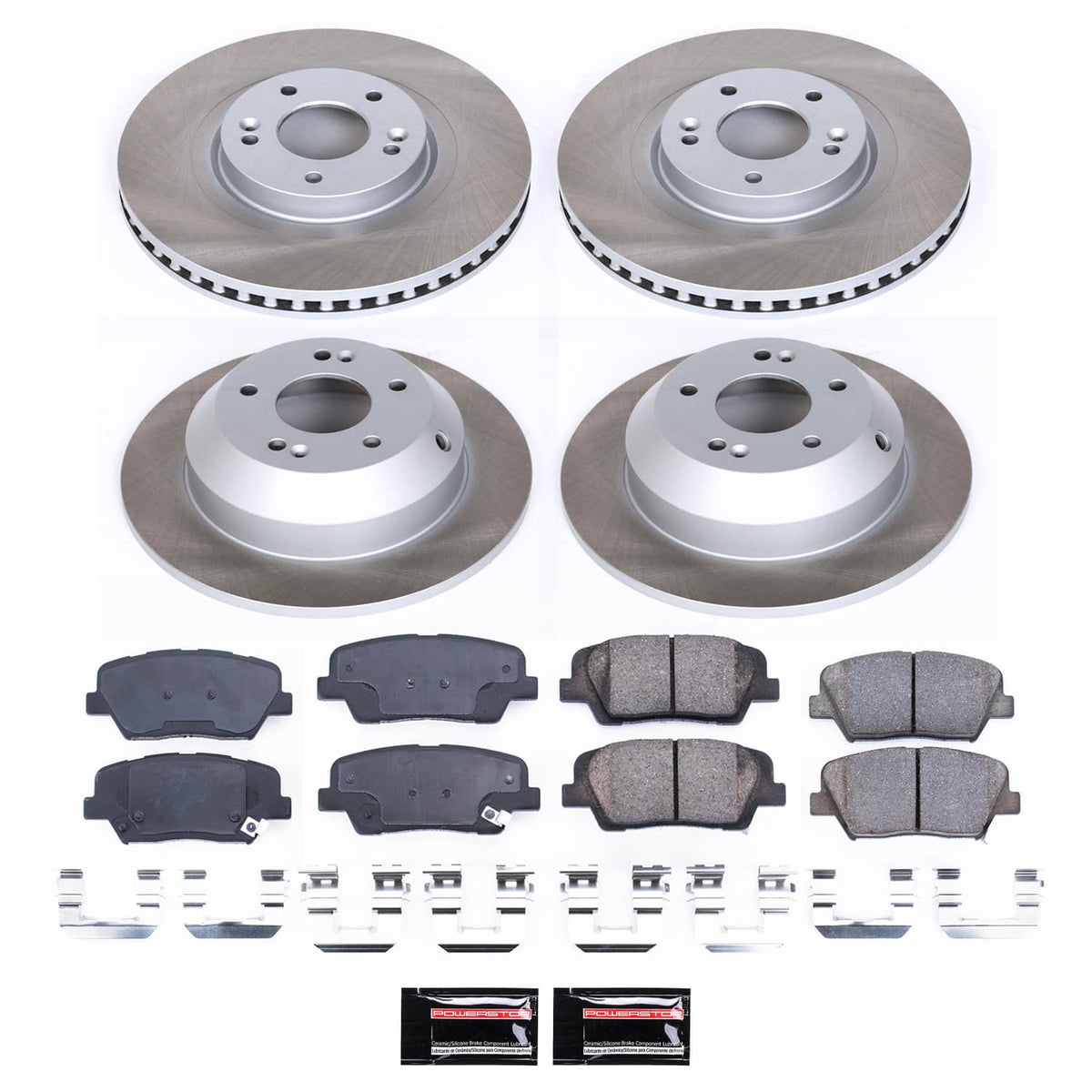 Power Stop 16-20 Kia Sorento Front and Rear Semi-Coated Rotor Kit
