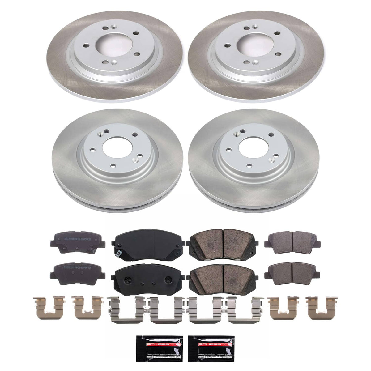 Power Stop 16-19 Hyundai Sonata Front and Rear Semi-Coated Rotor Kit