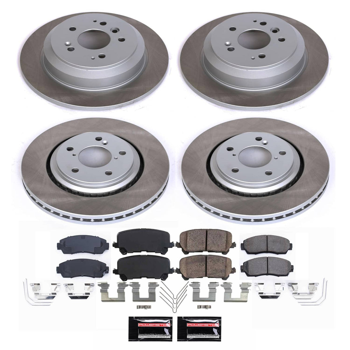 Power Stop 19-22 Honda Passport Front and Rear Semi-Coated Rotor Kit