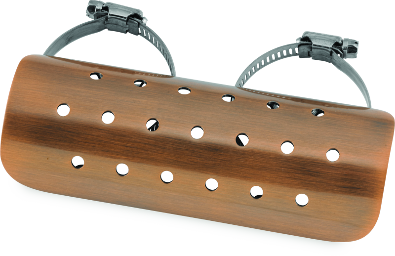 Bikers Choice 6 Inch Brushed Copper Universal Heat Shield 1 3/4 And 2 Inch Pipes Custom