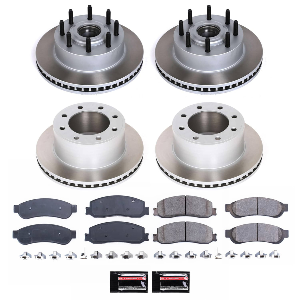 Power Stop 2012 Ford F-250 Super Duty Front and Rear Semi-Coated Rotor Kit