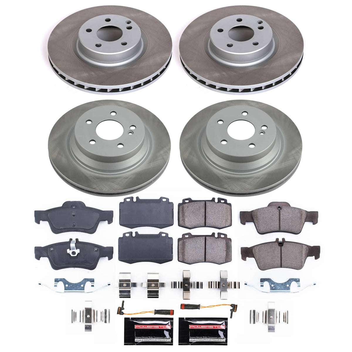 Power Stop 07-09 Mercedes-Benz E550 Front and Rear Semi-Coated Rotor Kit