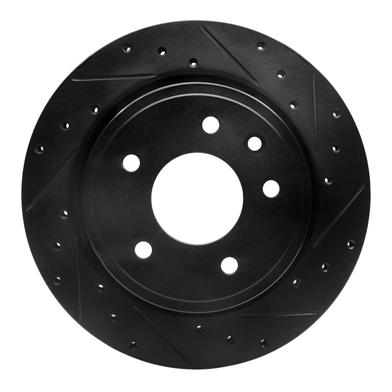 R1 95-06 Jaguar XJR Rear Right Drilled & Slotted Black Brake Rotor