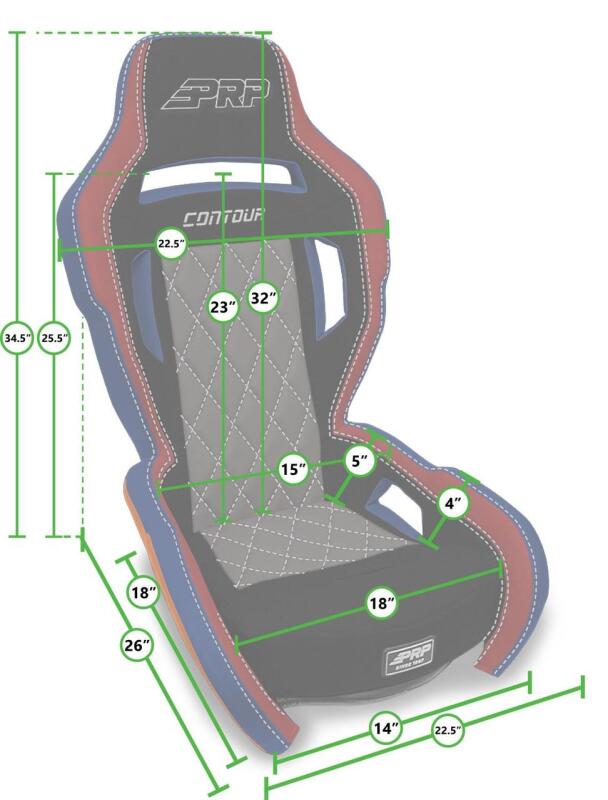 PRP Contour Suspension Seat - Black & Red