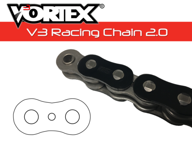Vortex Racing V3 2.0 Chain 520RX3-128- Black