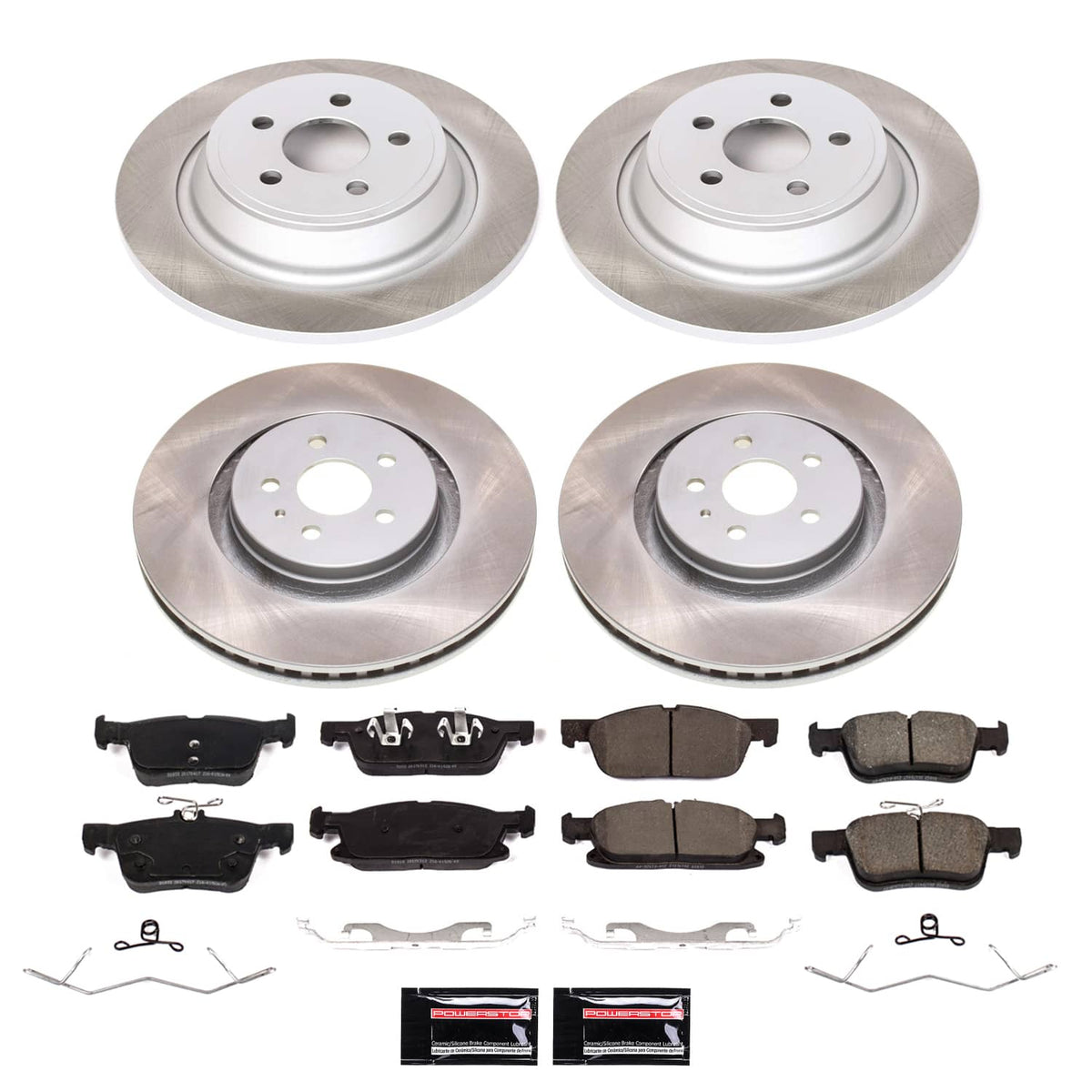 Power Stop 15-20 Ford Edge Front and Rear Semi-Coated Rotor Kit