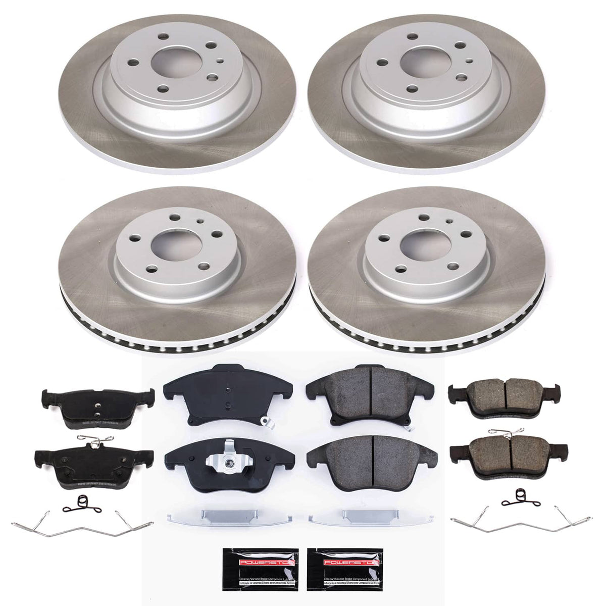 Power Stop 17-20 Ford Fusion Front and Rear Semi-Coated Rotor Kit