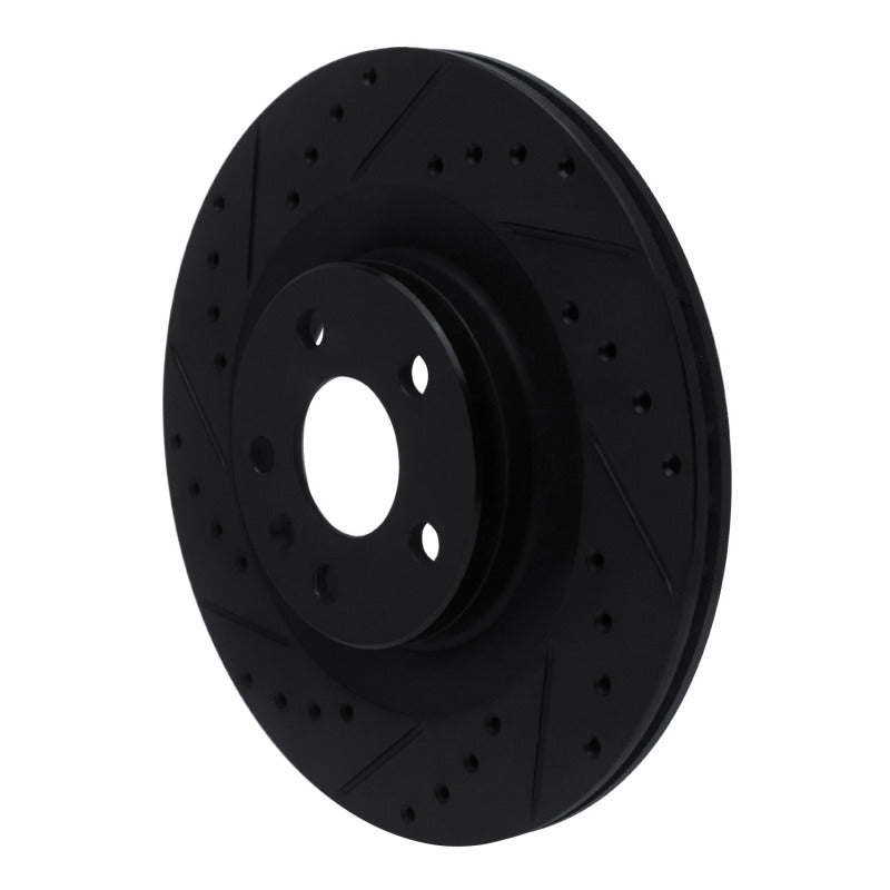 R1 16-26 Volvo V90 Rear Left Drilled & Slotted Black Brake Rotor