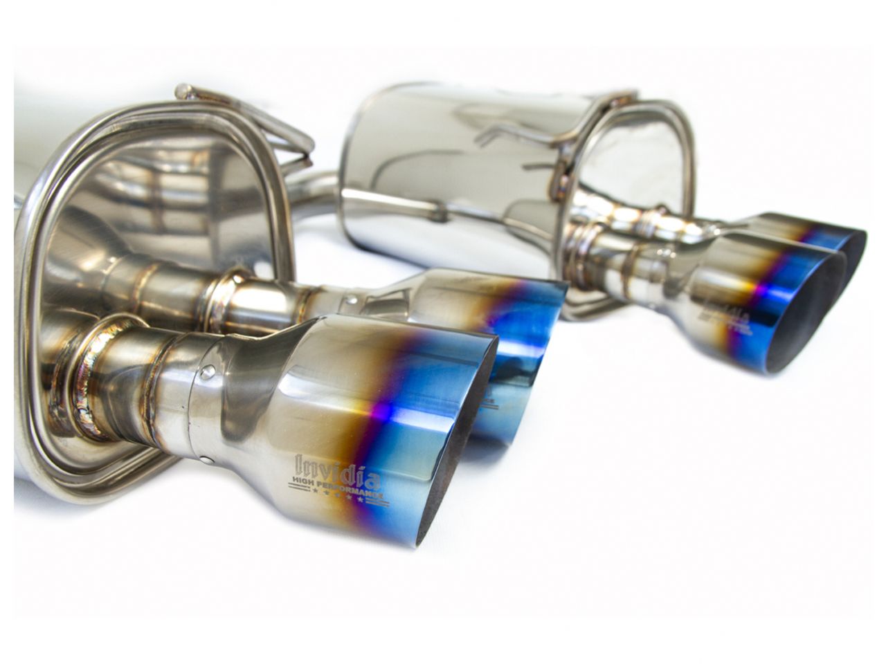 Invidia 15+ Subaru STI 4Dr Q300 Single Layer Titanium Burnt Quad Tip Cat-Back Exhaust