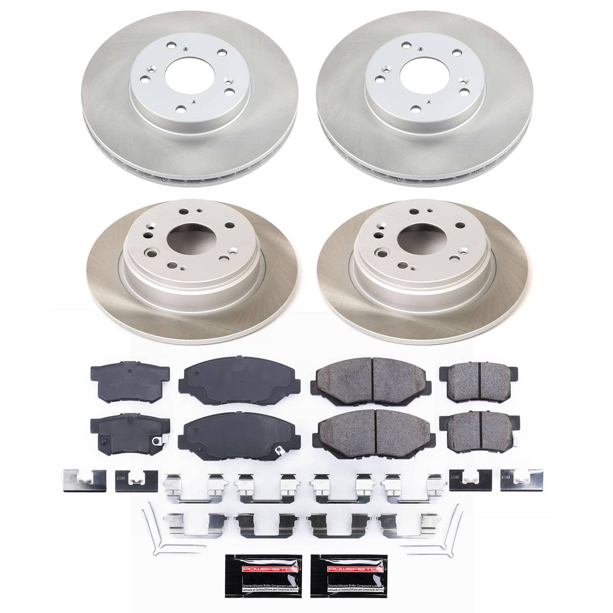 Power Stop 02-04 Honda CR-V Front and Rear Semi-Coated Rotor Kit