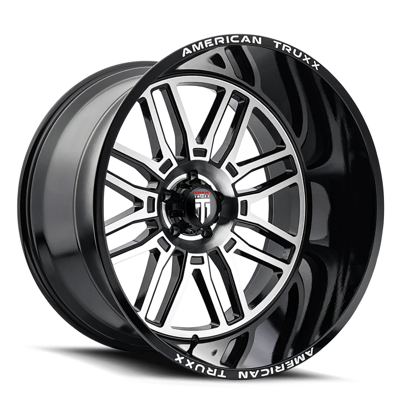 American Truxx AT1915 Restless 24x14 / 6x135 BP / -76mm Offset / 87.1mm Hub Gloss Black Milled Wheel