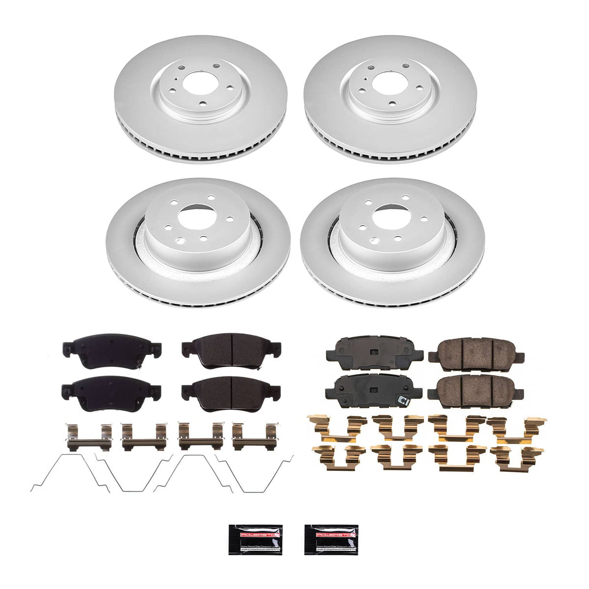 Power Stop 14-15 Infiniti Q60 Front and Rear Z17 Coated Brake Kit