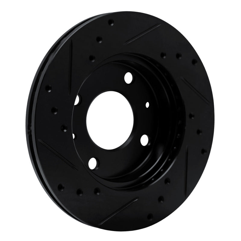 R1 89-98 Hyundai Sonata Front Left Drilled & Slotted Black Brake Rotor