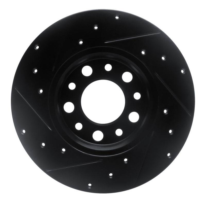R1 15-25 Alfa Romeo Tonale Rear Right Drilled & Slotted Black Brake Rotor