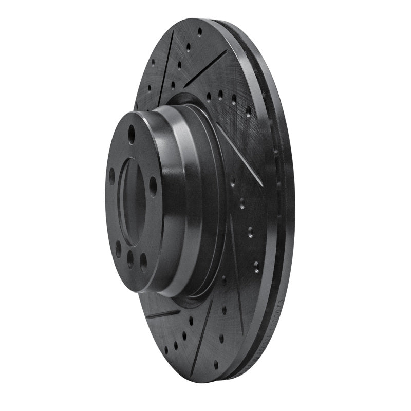 R1 12-18 BMW 228I Front Left Drilled & Slotted Black Brake Rotor
