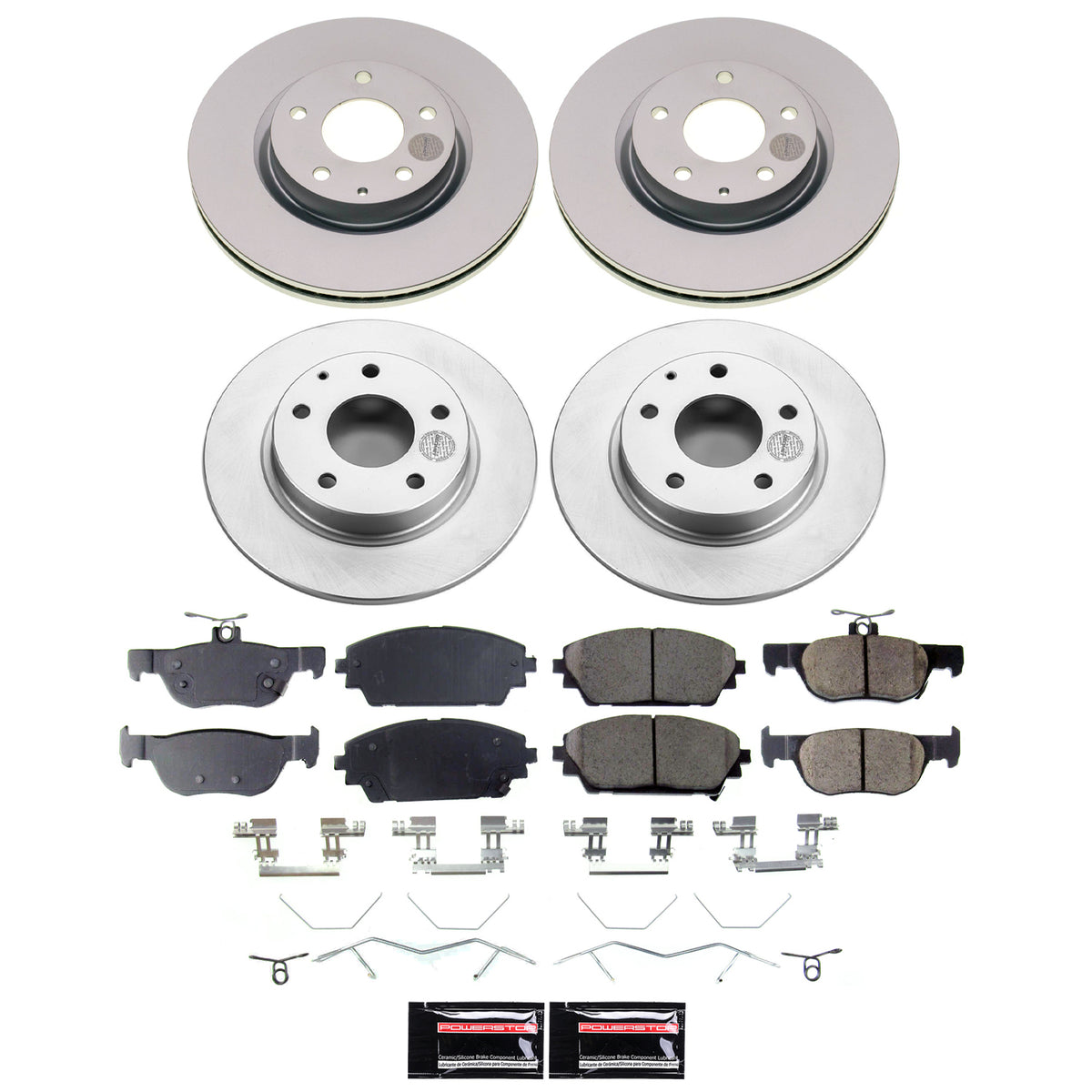 Power Stop 19-23 Mazda 3 Front and Rear Z17 Coated Brake Kit