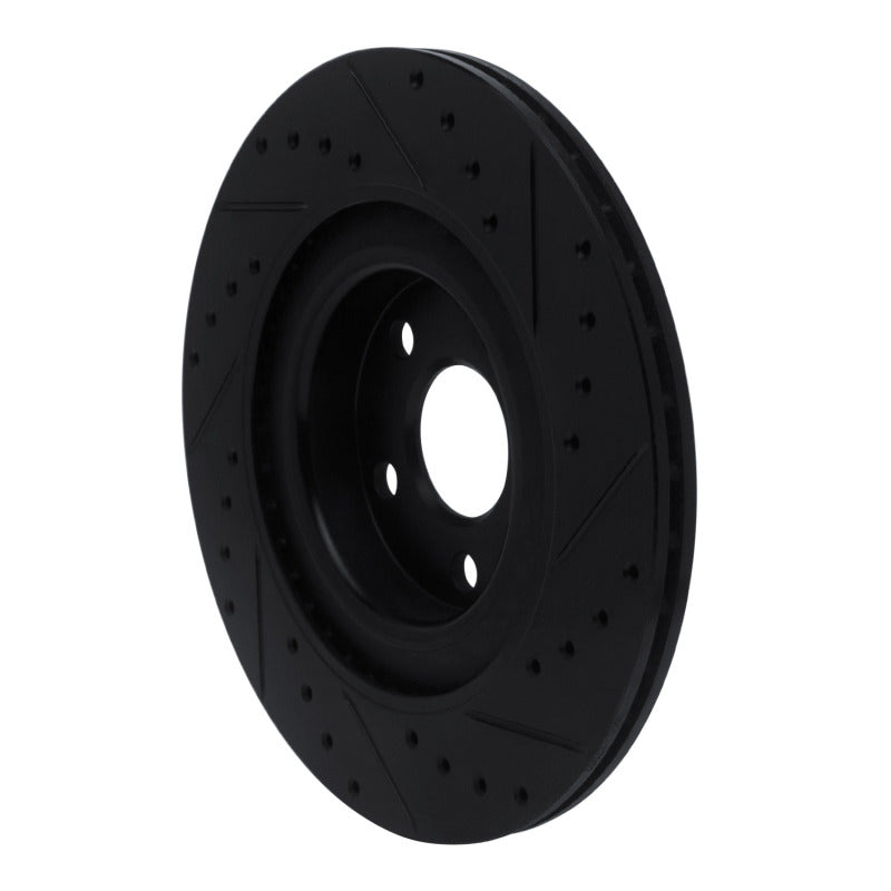 R1 16-26 Volvo V90 Rear Left Drilled & Slotted Black Brake Rotor
