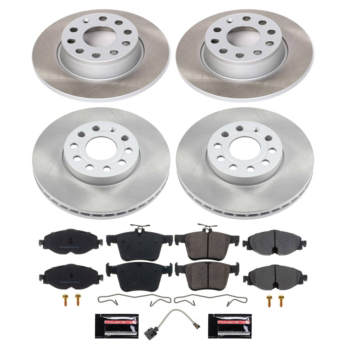 Power Stop 15-16 Audi A3 Front and Rear Semi-Coated Rotor Kit