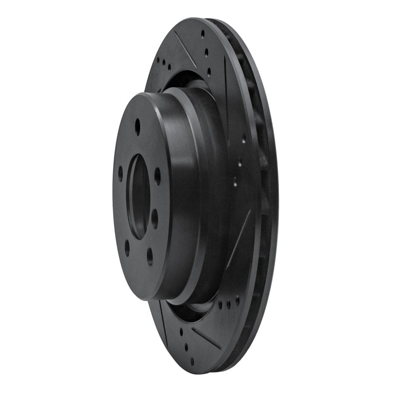 R1 95-02 BMW Z3 Left Rear Drilled & Slotted Black Brake Rotor