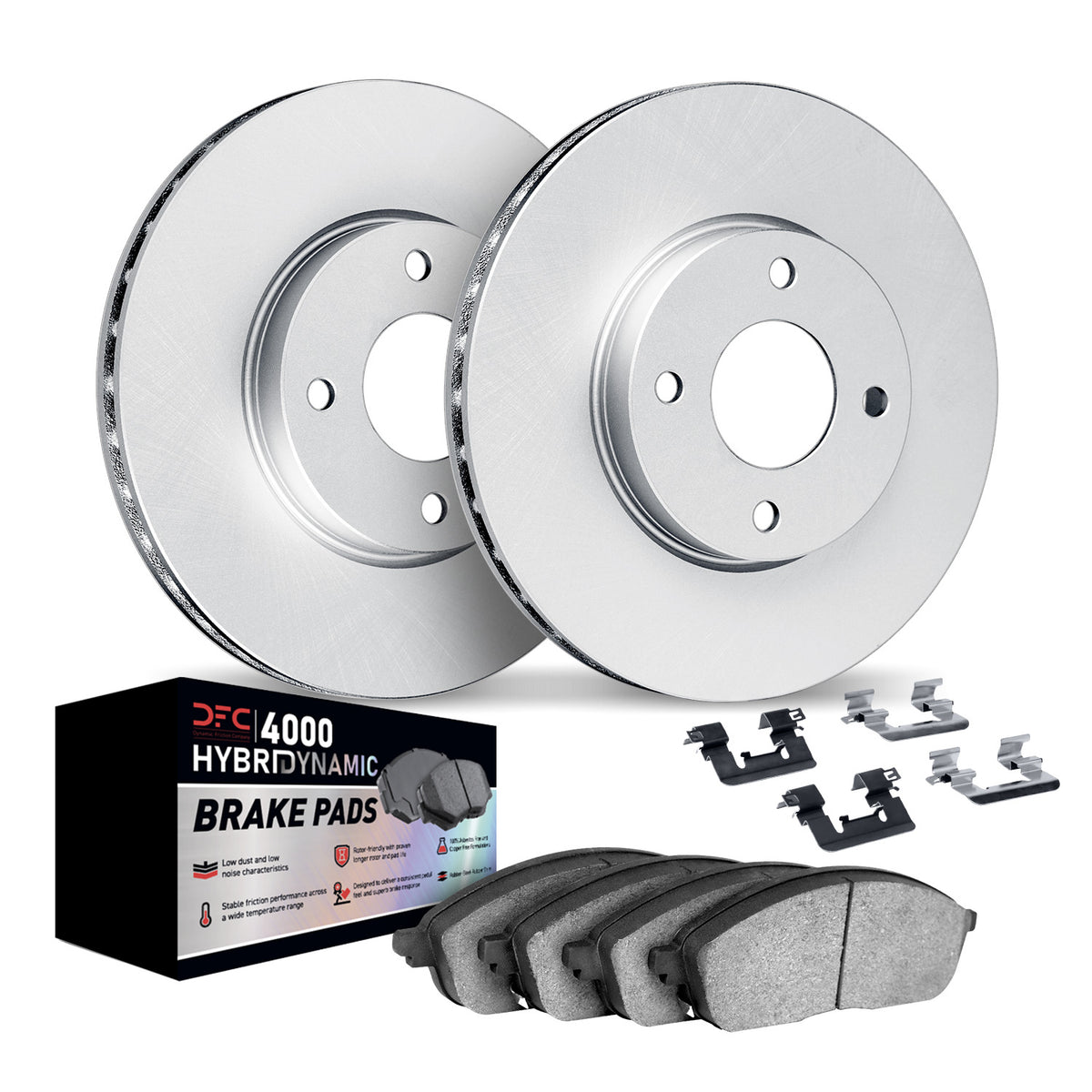 DFC 04-06 Nissan Sentra Front Geospec Rotors w/4000 HybriDynamic Brake Pads w/Hardware