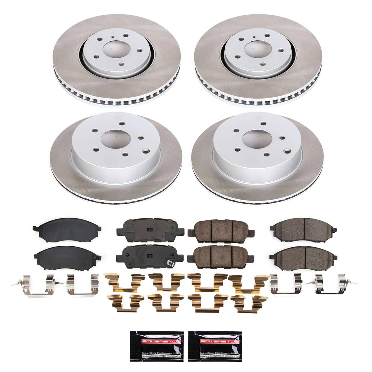 Power Stop 2009 Infiniti FX35 Front and Rear Semi-Coated Rotor Kit