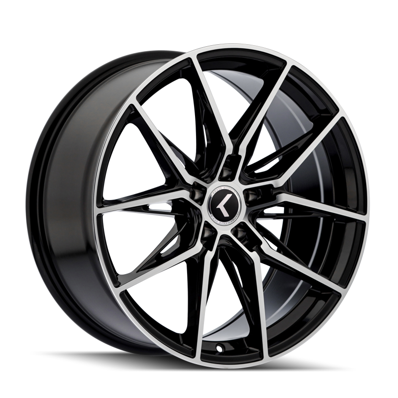 Kraze KR196 Evolve 19x8.5 / 5x114.3 BP / 35mm Offset / 73.1mm Hub Gloss Black Machined Wheel