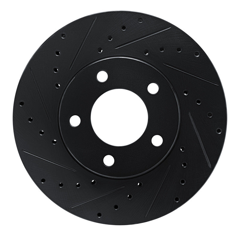 R1 87-90 Chrysler Town & Country Front Left Drilled & Slotted Black Brake Rotor